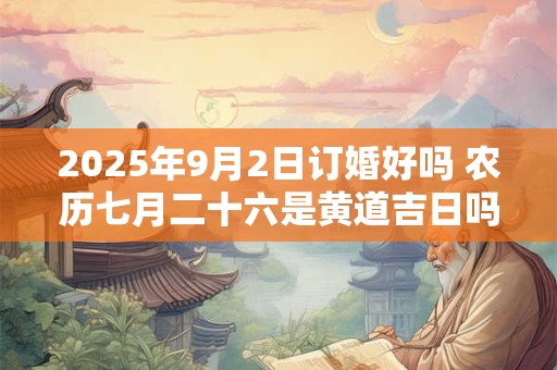 2025年9月2日订婚好吗 农历七月二十六是黄道吉日吗