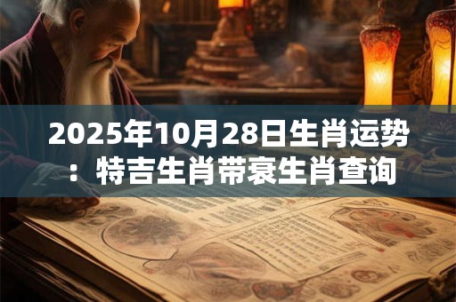 详细阅读:2025年10月28日生肖运势:特吉生肖带衰生肖查询 2025年10月28日生肖运势:特吉生肖带衰生肖查询