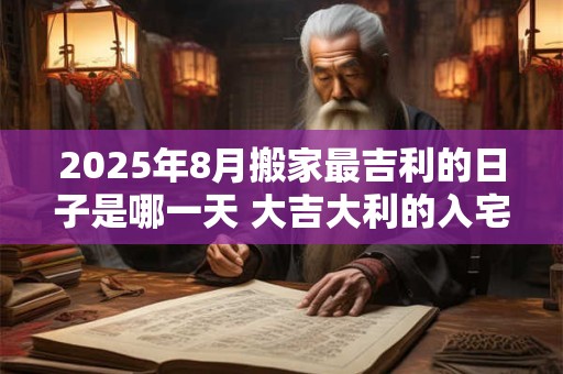 2025年8月搬家最吉利的日子是哪一天 大吉大利的入宅时机