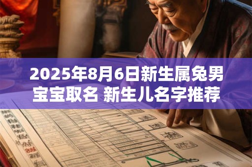 2025年8月6日新生属兔男宝宝取名 新生儿名字推荐