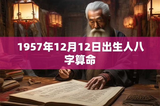 1957年12月12日出生人八字算命