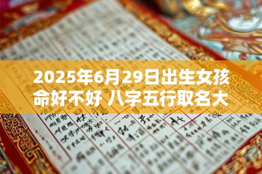 2025年6月29日出生女孩命好不好 八字五行取名大全
