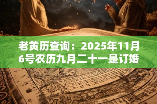 老黄历查询：2025年11月6号农历九月二十一是订婚吉日吗