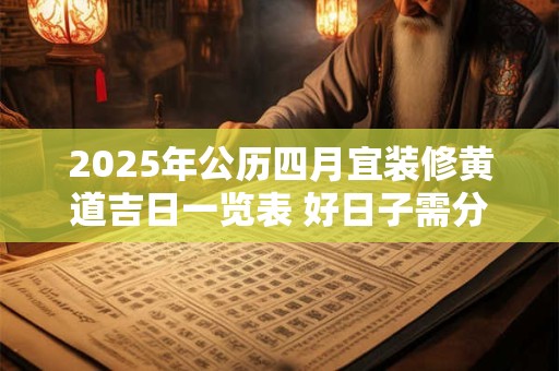 2025年公历四月宜装修黄道吉日一览表 好日子需分析八字