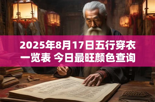 2026年8月17日五行穿衣一览表 今日最旺颜色查询