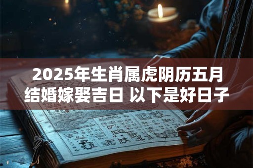 2025年生肖属虎阴历五月结婚嫁娶吉日 以下是好日子