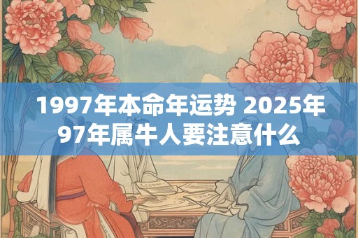 1997年本命年运势 2025年97年属牛人要注意什么