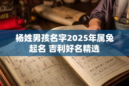 杨姓男孩名字2025年属兔起名 吉利好名精选