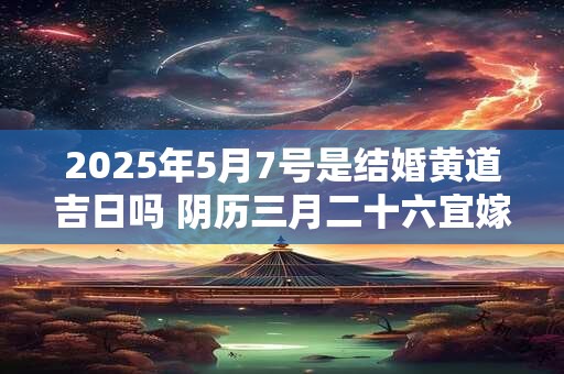 2025年5月7号是结婚黄道吉日吗 阴历三月二十六宜嫁娶吗
