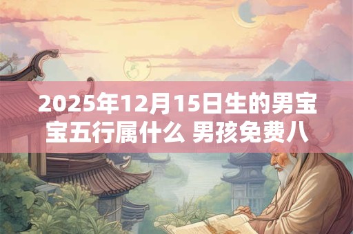 2025年12月15日生的男宝宝五行属什么 男孩免费八字起名