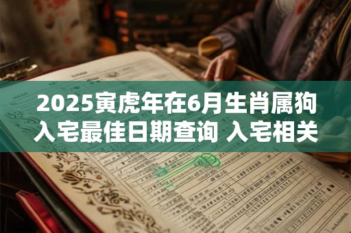 2025寅虎年在6月生肖属狗入宅最佳日期查询 入宅相关事宜