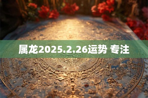 属龙2025.2.26运势 专注