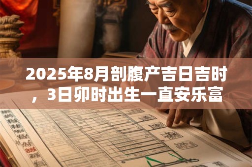 2025年8月剖腹产吉日吉时，3日卯时出生一直安乐富足