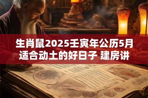 生肖鼠2025壬寅年公历5月适合动土的好日子 建房讲究