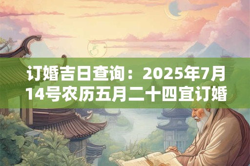 订婚吉日查询：2025年7月14号农历五月二十四宜订婚吗