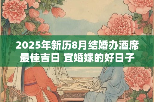 2025年新历8月结婚办酒席最佳吉日 宜婚嫁的好日子