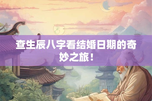 查生辰八字看结婚日期的奇妙之旅！