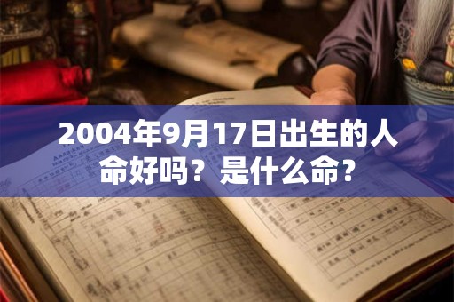 2004年9月17日出生的人命好吗？是什么命？
