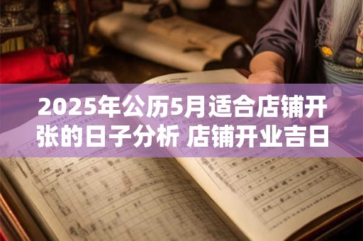 2025年公历5月适合店铺开张的日子分析 店铺开业吉日