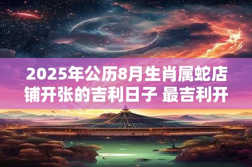 2025年公历8月生肖属蛇店铺开张的吉利日子 最吉利开张日子