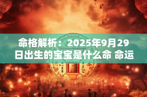 命格解析：2025年9月29日出生的宝宝是什么命 命运好吗