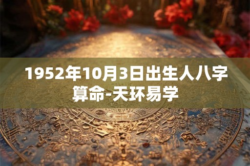 1952年10月3日出生人八字算命-天环易学