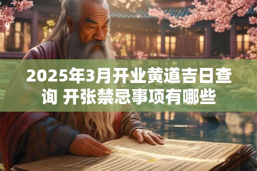 2025年3月开业黄道吉日查询 开张禁忌事项有哪些