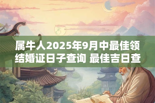 属牛人2025年9月中最佳领结婚证日子查询 最佳吉日查询