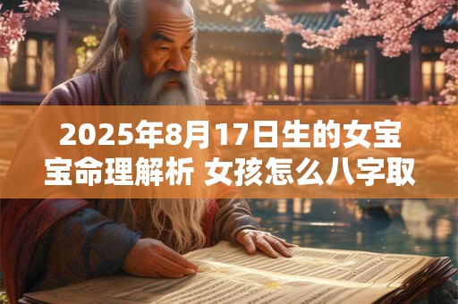 2025年8月17日生的女宝宝命理解析 女孩怎么八字取名