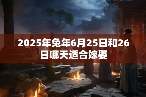 2025年兔年6月25日和26日哪天适合嫁娶