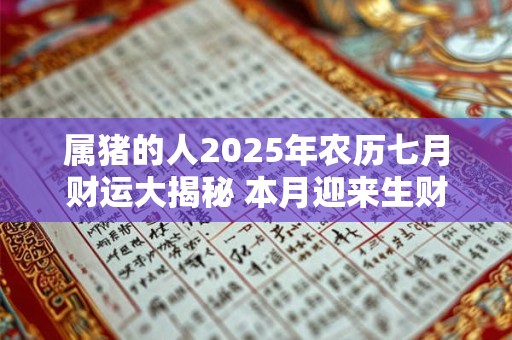 属猪的人2025年农历七月财运大揭秘 本月迎来生财之局