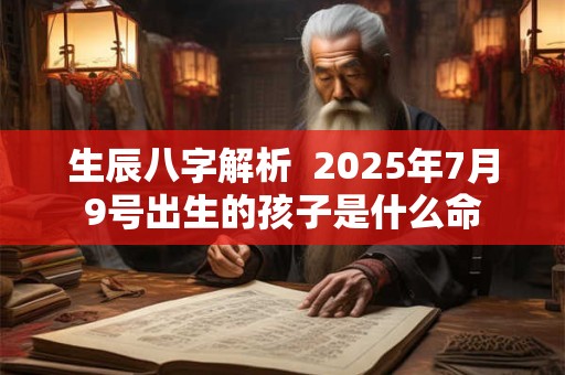 生辰八字解析  2025年7月9号出生的孩子是什么命