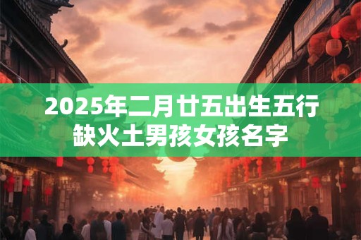 2025年二月廿五出生五行缺火土男孩女孩名字