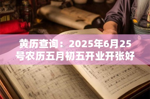 黄历查询：2025年6月25号农历五月初五开业开张好吗