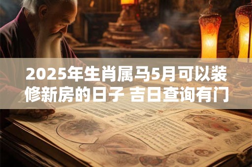 2025年生肖属马5月可以装修新房的日子 吉日查询有门道