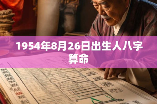 1954年8月26日出生人八字算命