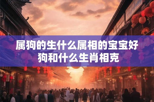 属狗的生什么属相的宝宝好 狗和什么生肖相克