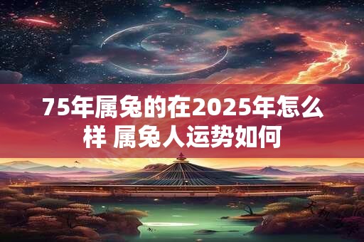 75年属兔的在2025年怎么样 属兔人运势如何