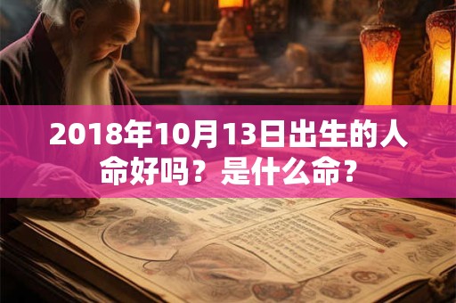 2018年10月13日出生的人命好吗？是什么命？