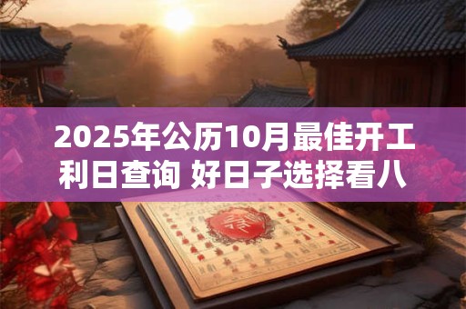 2025年公历10月最佳开工利日查询 好日子选择看八字