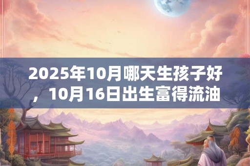 2025年10月哪天生孩子好，10月16日出生富得流油