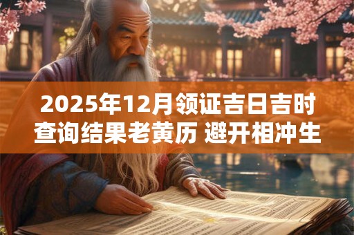 2025年12月领证吉日吉时查询结果老黄历 避开相冲生肖