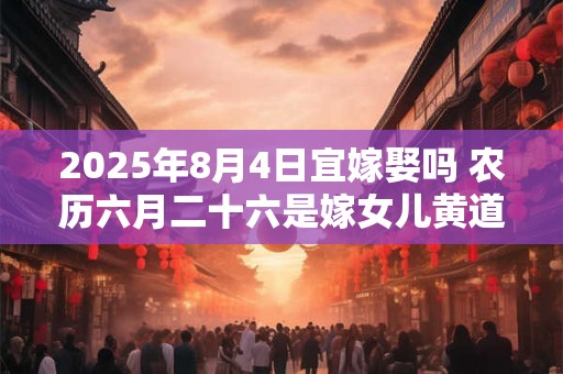 2025年8月4日宜嫁娶吗 农历六月二十六是嫁女儿黄道吉日吗