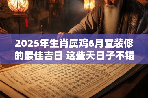2025年生肖属鸡6月宜装修的最佳吉日 这些天日子不错
