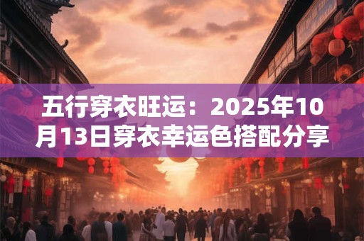 五行穿衣旺运：2025年10月13日穿衣幸运色搭配分享