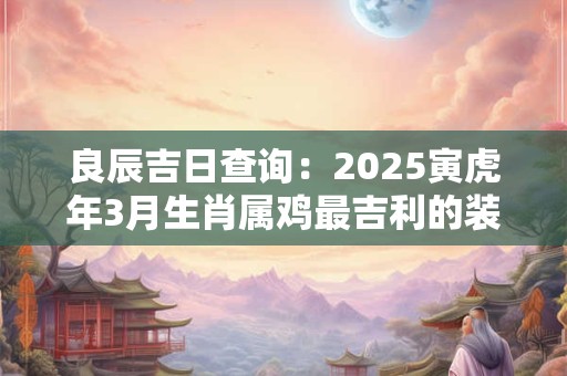 良辰吉日查询：2025寅虎年3月生肖属鸡最吉利的装修新房日子