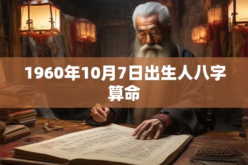 1960年10月7日出生人八字算命