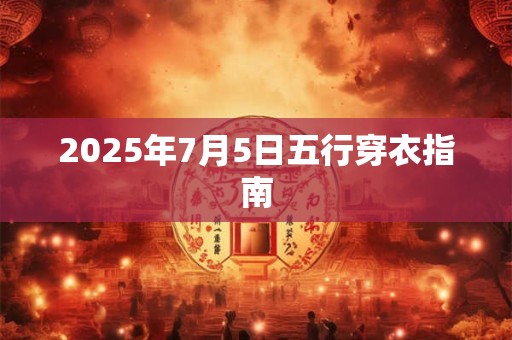 2025年7月5日五行穿衣指南