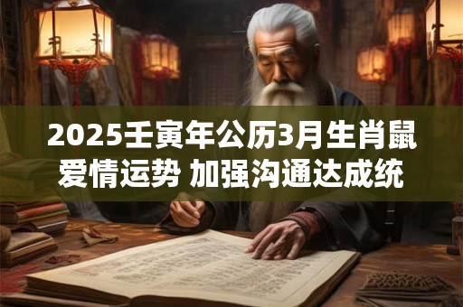 2025壬寅年公历3月生肖鼠爱情运势 加强沟通达成统一