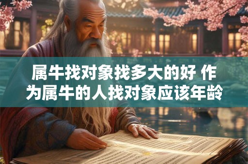 属牛找对象找多大的好 作为属牛的人找对象应该年龄多大比较合适